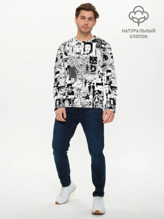 Мужской лонгслив базовый / МОБ ПСИХО 100