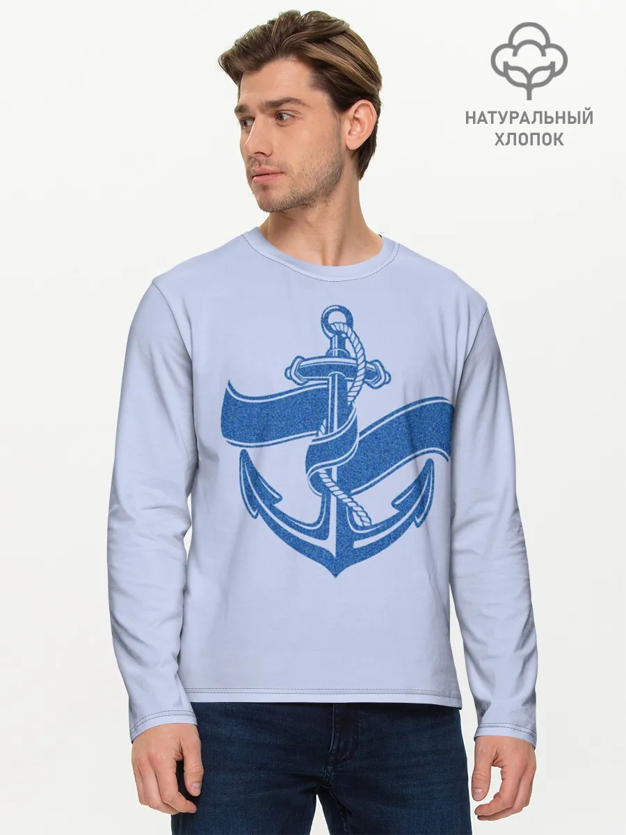 Мужской лонгслив базовый / Якорь
