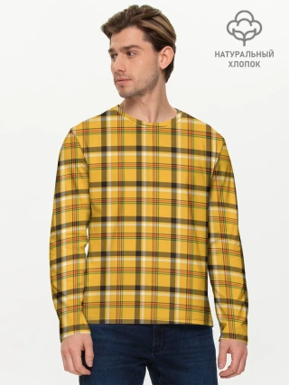 Мужской лонгслив базовый / Клеточка