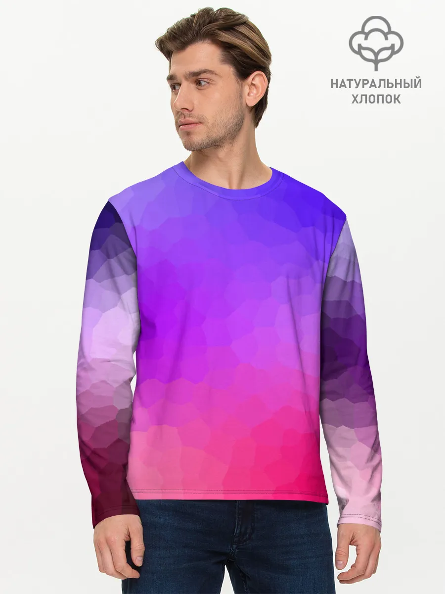 Мужской лонгслив базовый / фиолетовый кристалл