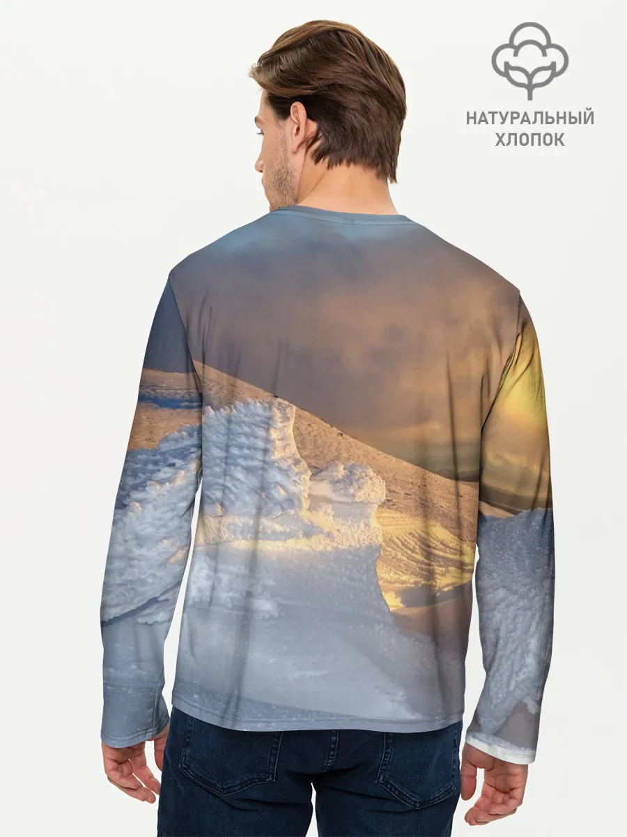 Мужской лонгслив базовый / Снежная долина