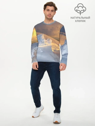 Мужской лонгслив базовый / Снежная долина