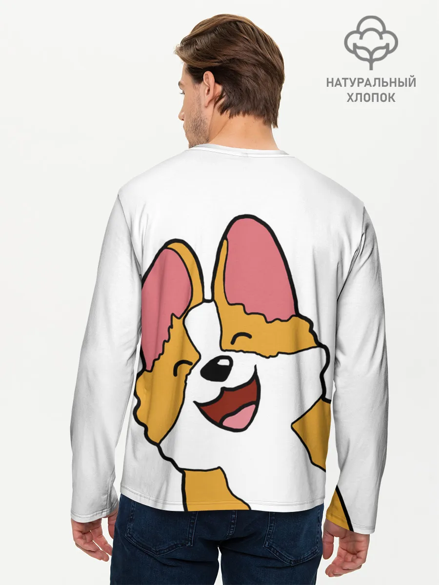 Мужской лонгслив базовый / Счастливый песик