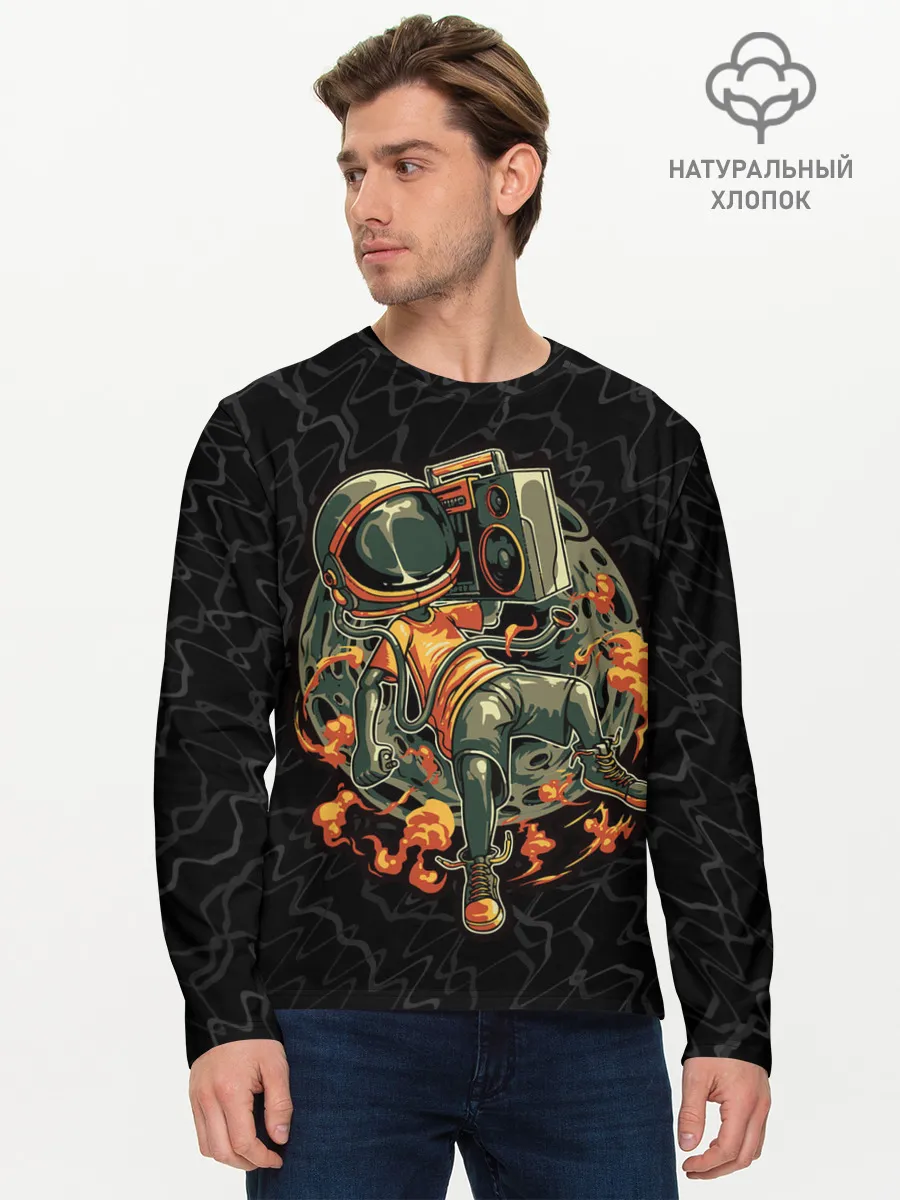 Мужской лонгслив базовый / Космическая музыка
