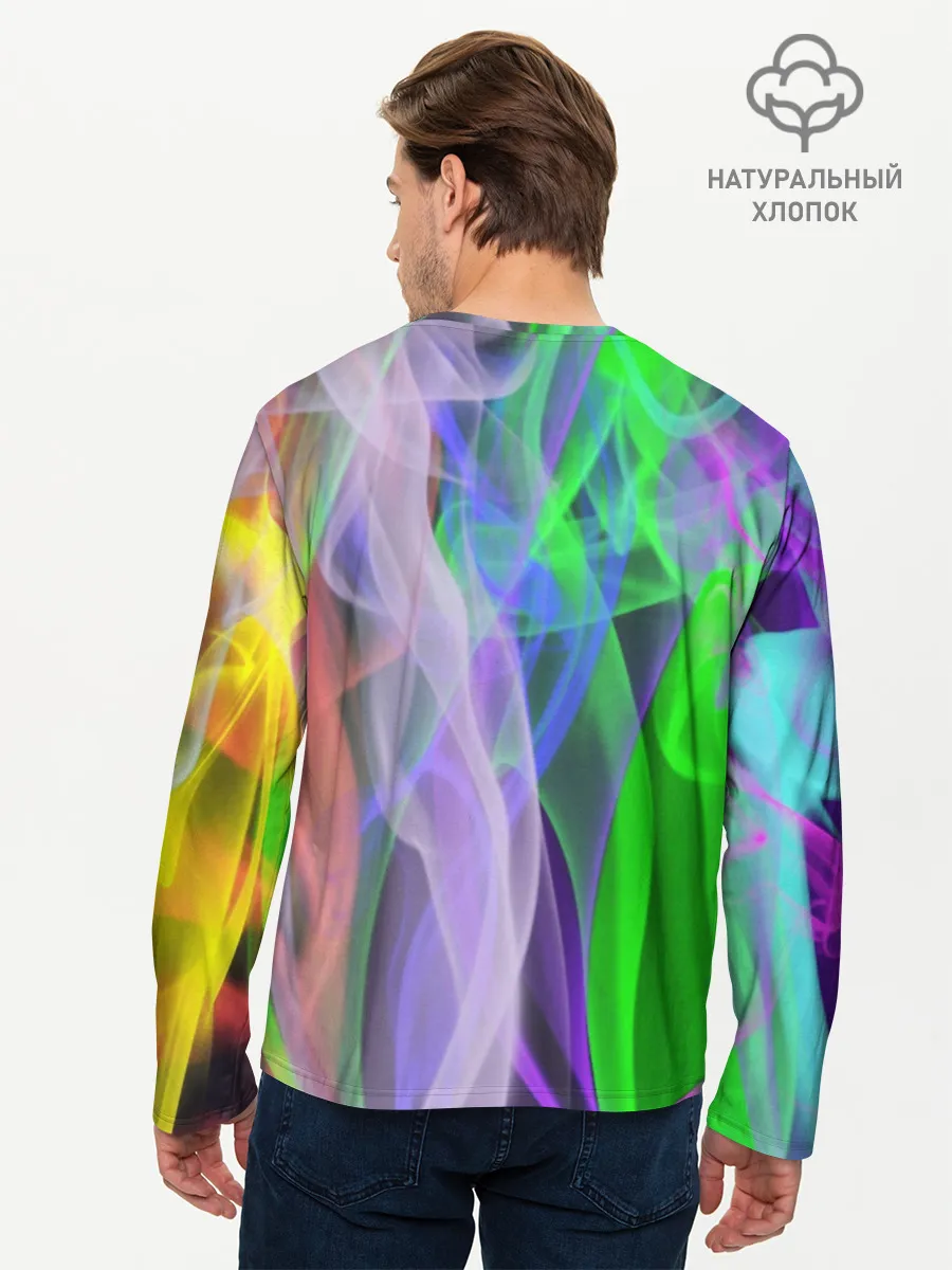 Мужской лонгслив базовый / ДЫМ ЦВЕТНОЙ / ОГОНЬ
