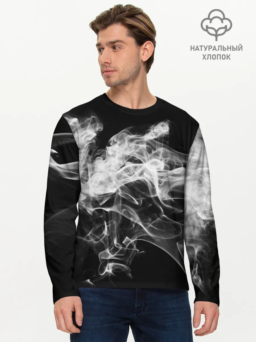 Мужской лонгслив базовый / СЕРЫЙ ДЫМ