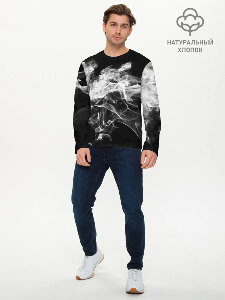 Мужской лонгслив базовый / СЕРЫЙ ДЫМ