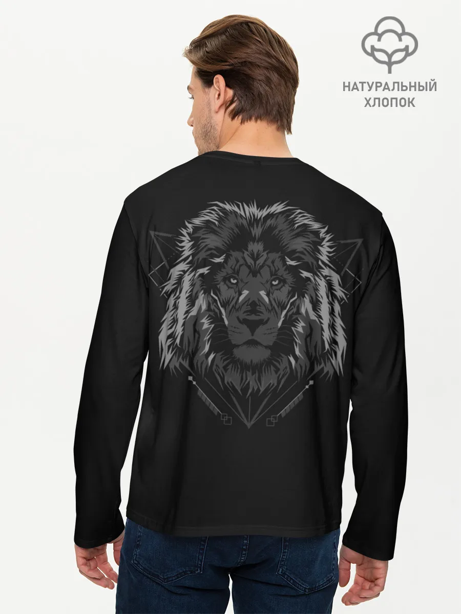 Мужской лонгслив базовый / Лев на закате