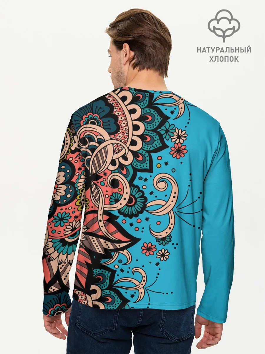 Мужской лонгслив базовый / Цветочная фантазия