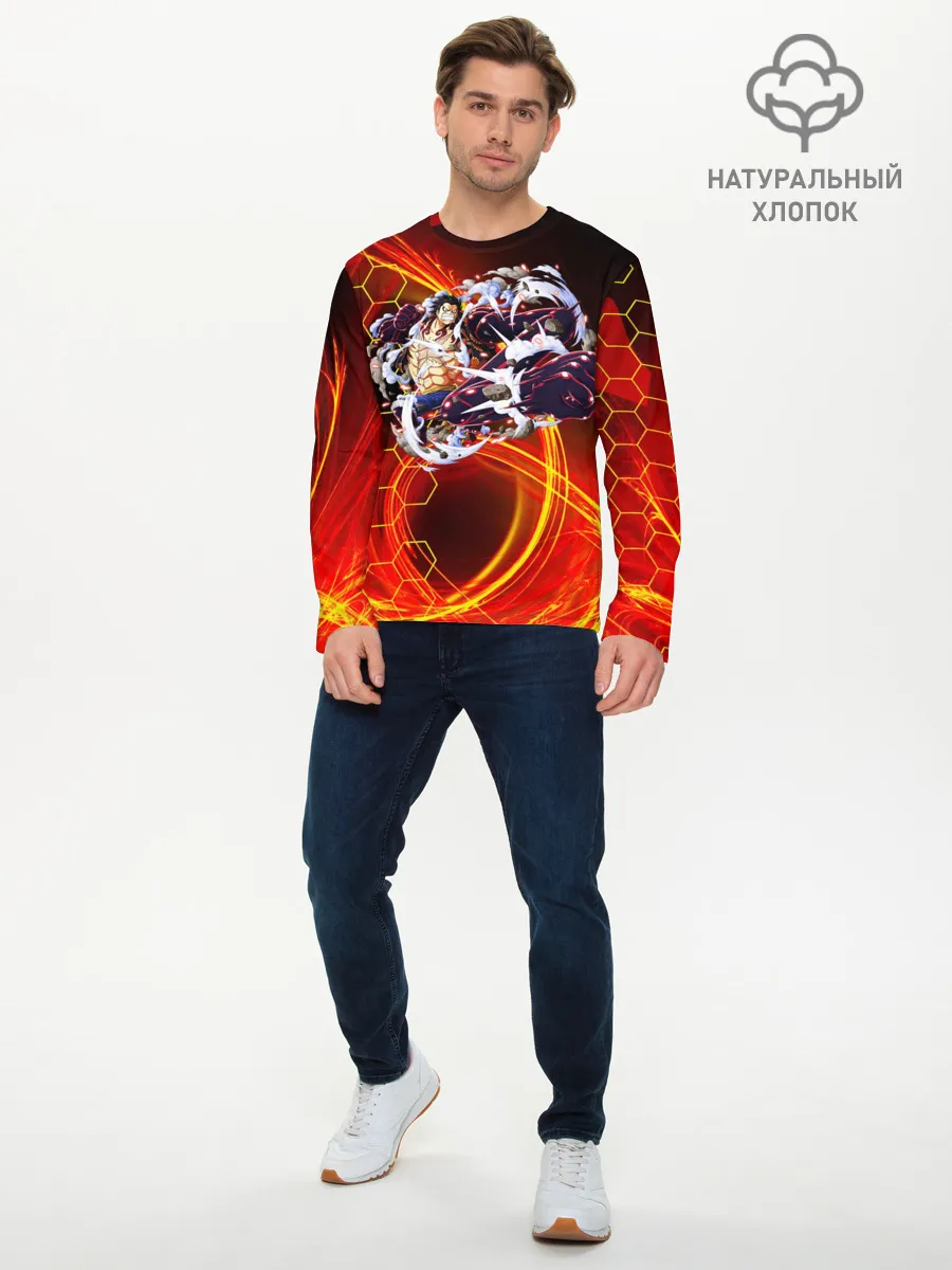 Мужской лонгслив базовый / Ван Пис | Луффи 4 гир