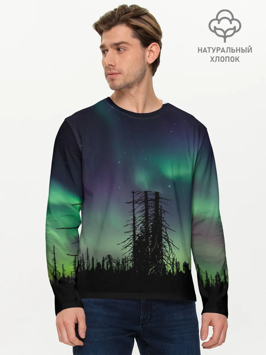 Мужской лонгслив базовый / Северное сияние