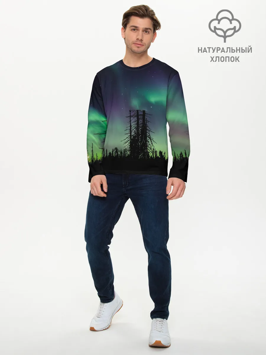 Мужской лонгслив базовый / Северное сияние