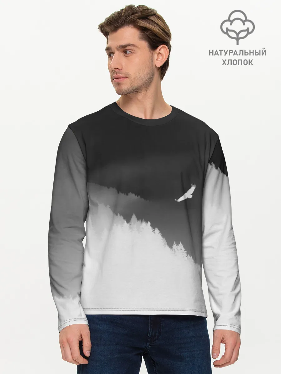 Мужской лонгслив базовый / ОРЁЛ НАД ЛЕСОМ