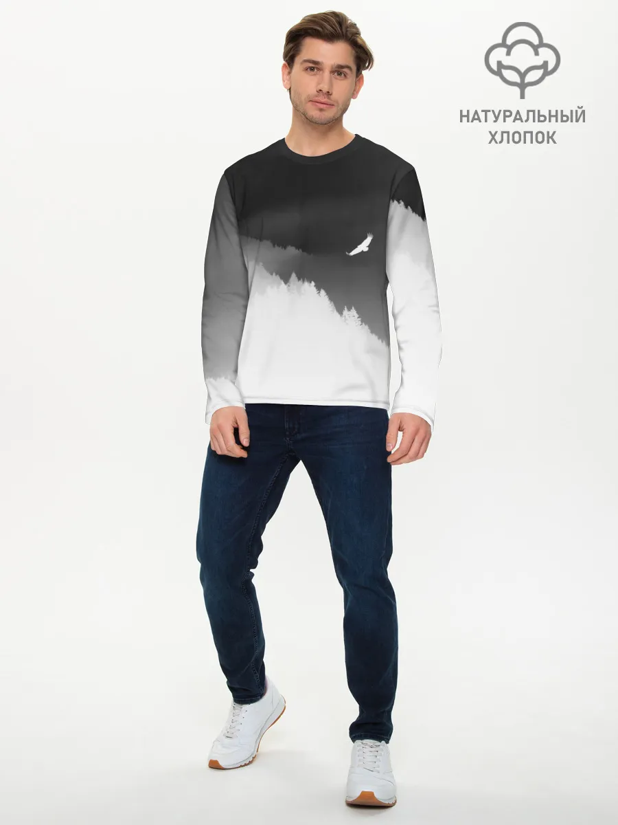 Мужской лонгслив базовый / ОРЁЛ НАД ЛЕСОМ