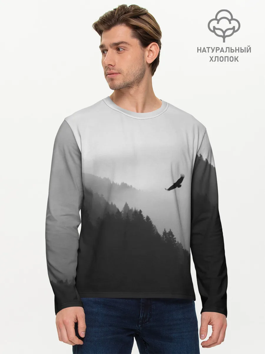 Мужской лонгслив базовый / ОРЁЛ НАД ЛЕСОМ