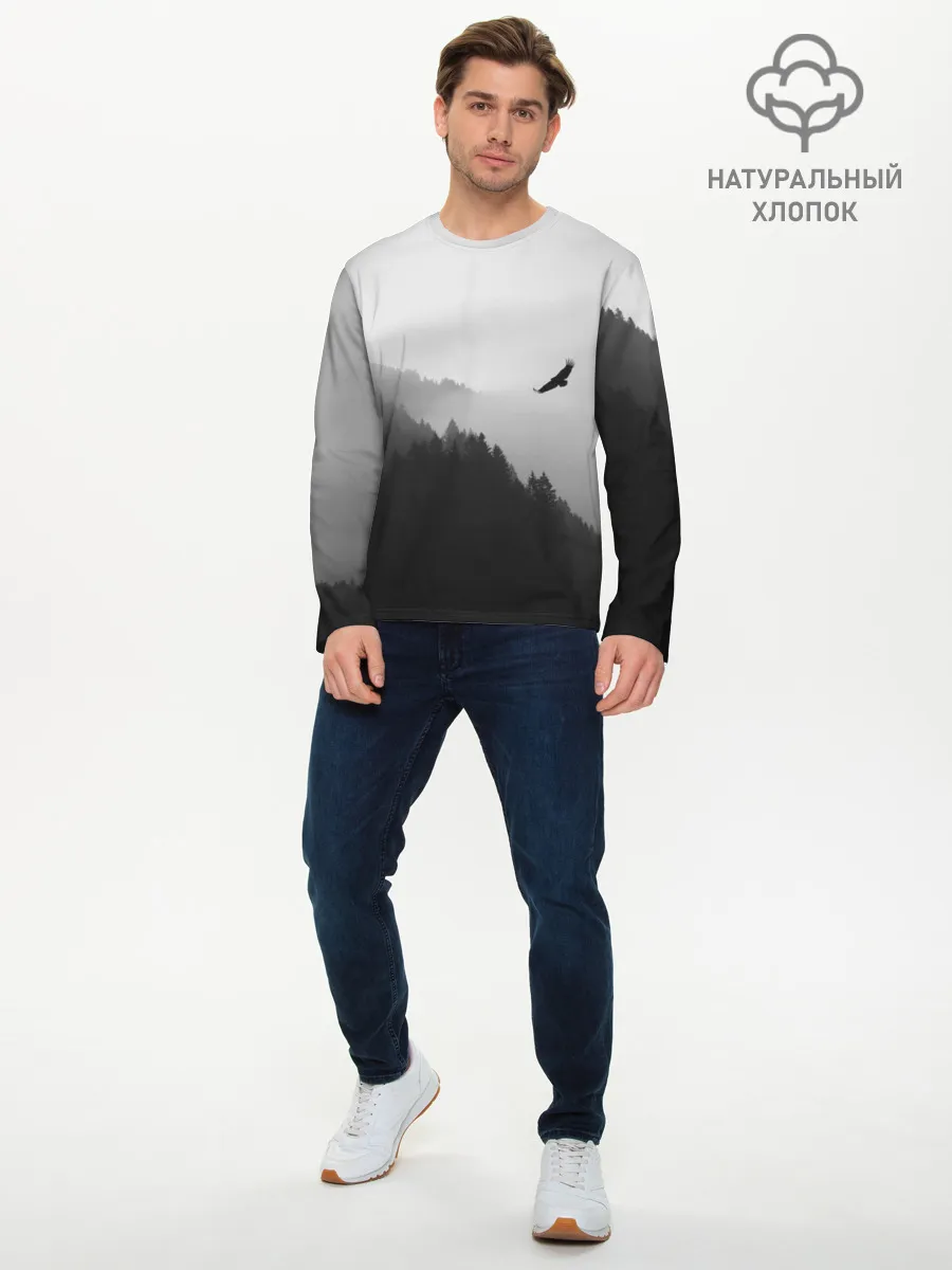 Мужской лонгслив базовый / ОРЁЛ НАД ЛЕСОМ