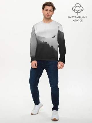 Мужской лонгслив базовый / ОРЁЛ НАД ЛЕСОМ