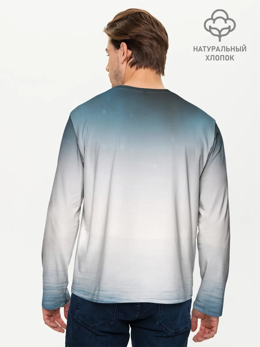 Мужской лонгслив базовый / КОСМОНАВТ В МОРЕ