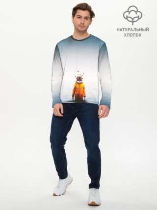 Мужской лонгслив базовый / КОСМОНАВТ В МОРЕ