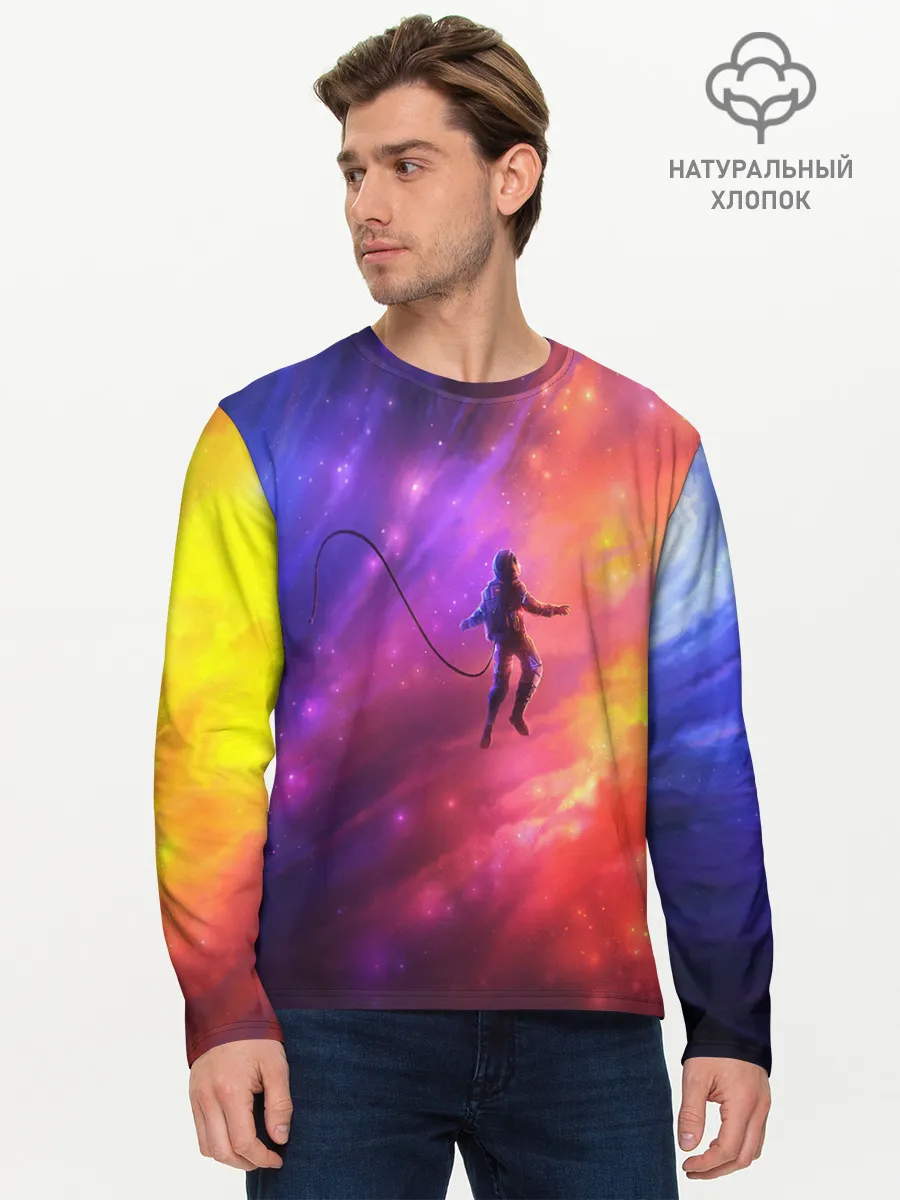 Мужской лонгслив базовый / НЕОНОВЫЙ КОСМОС