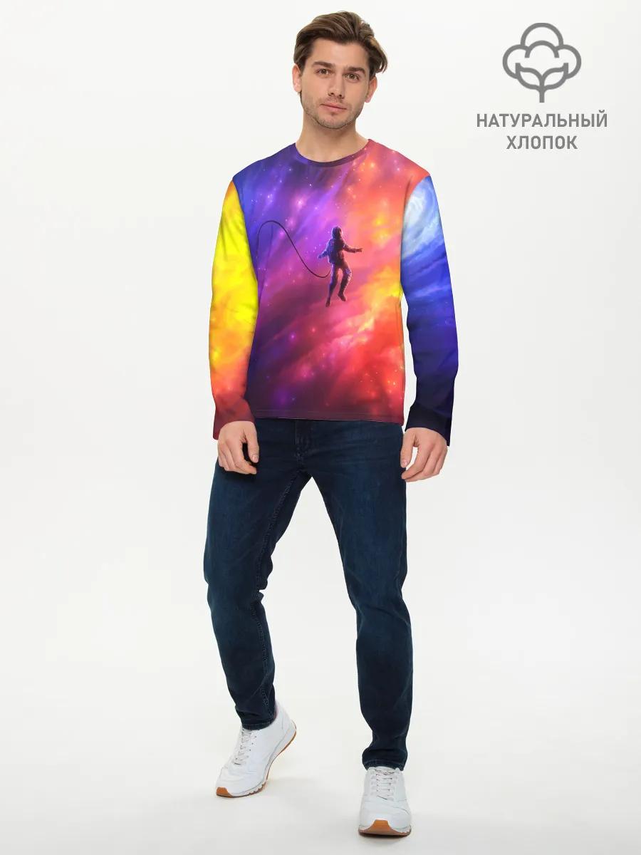 Мужской лонгслив базовый / НЕОНОВЫЙ КОСМОС