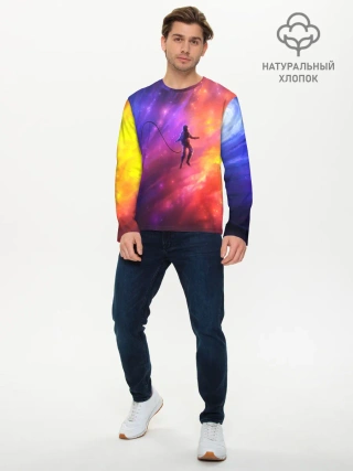 Мужской лонгслив базовый / НЕОНОВЫЙ КОСМОС
