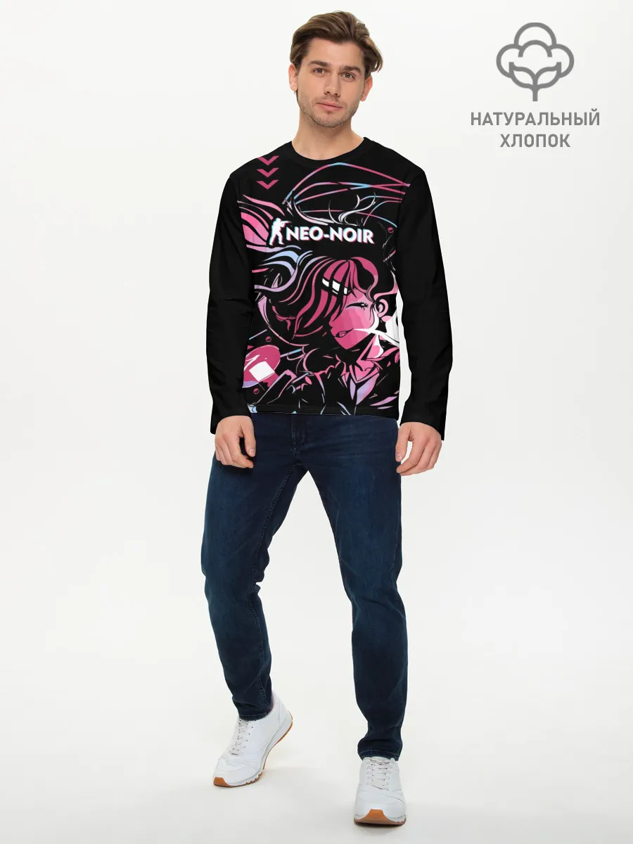 Мужской лонгслив базовый / cs:go - Neo-Noir | Неонуар