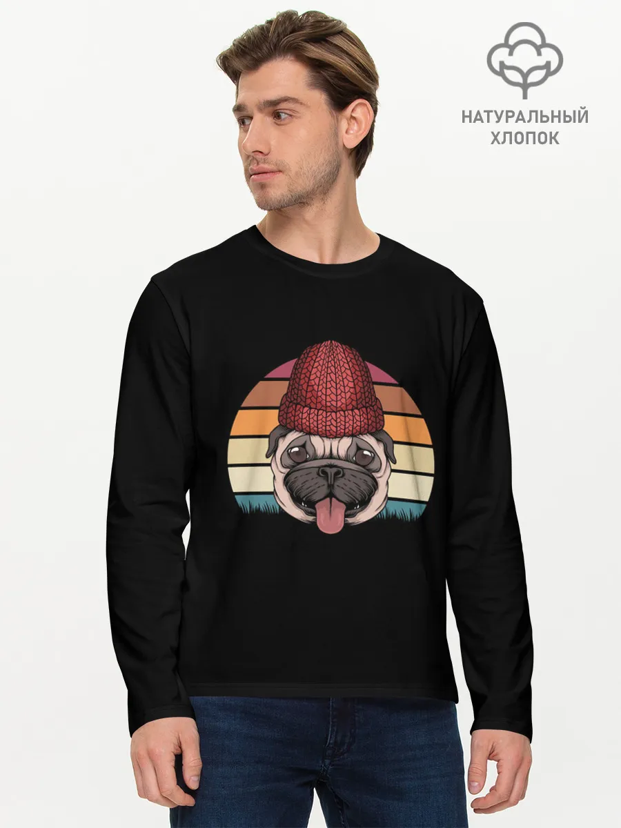 Мужской лонгслив базовый / Mr. Мопс