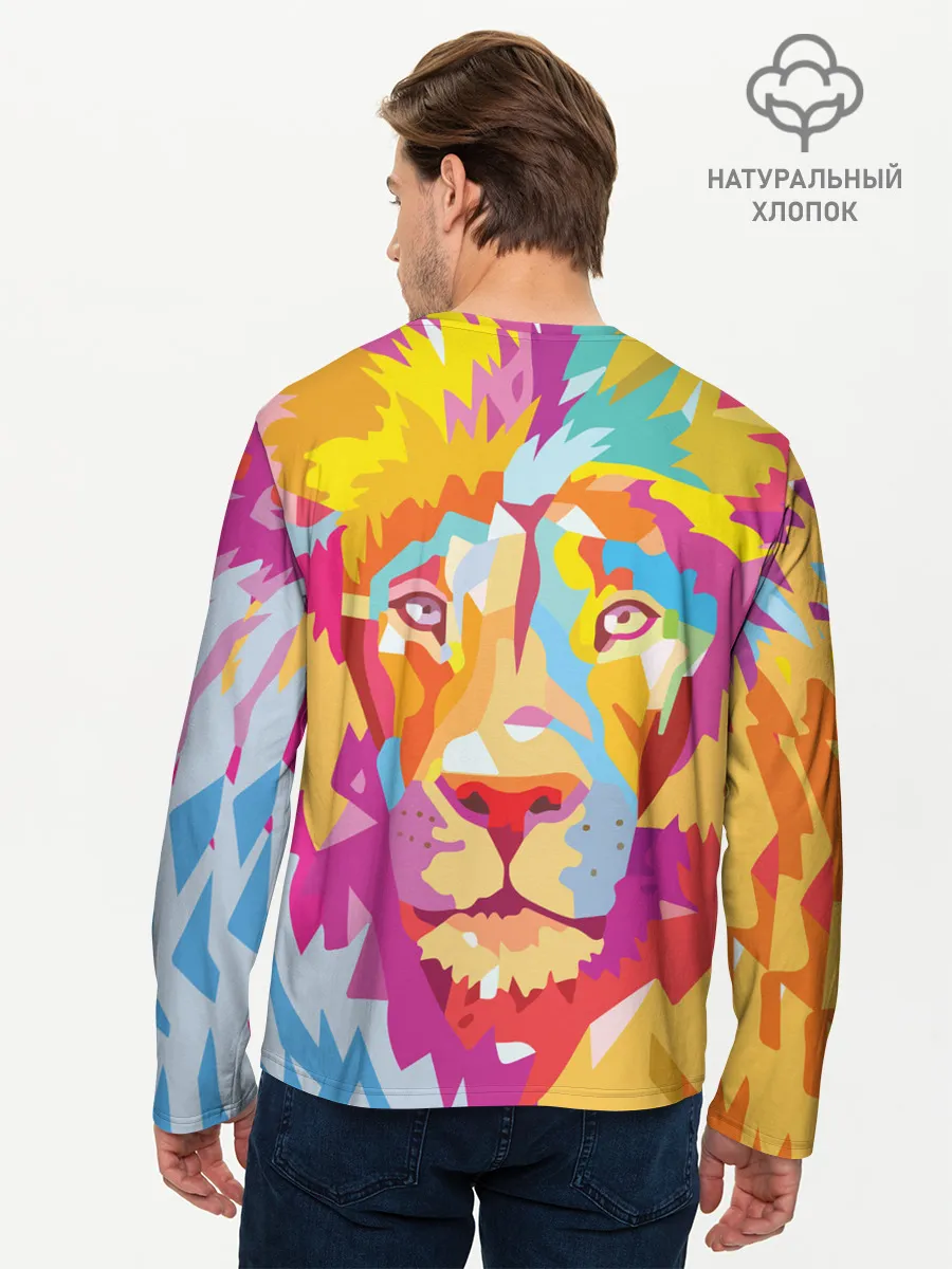 Мужской лонгслив базовый / Акварельный лев