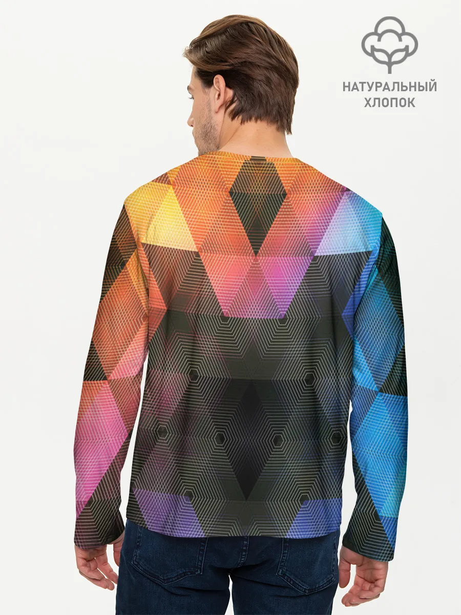 Мужской лонгслив базовый / ТРЕУГОЛЬНИКИ АБСТРАКЦИЯ УЗОРЫ
