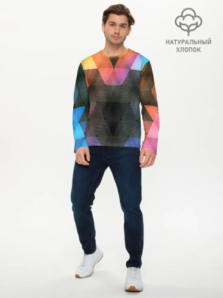 Мужской лонгслив базовый / ТРЕУГОЛЬНИКИ АБСТРАКЦИЯ УЗОРЫ