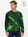 Мужской лонгслив базовый / DIGITAL NEON GREEN