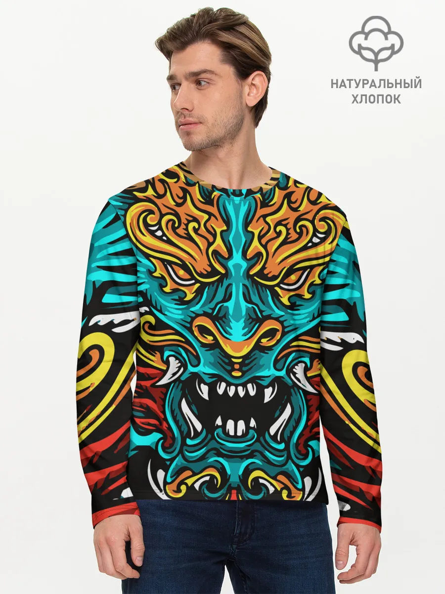 Мужской лонгслив базовый / Дракон Японии