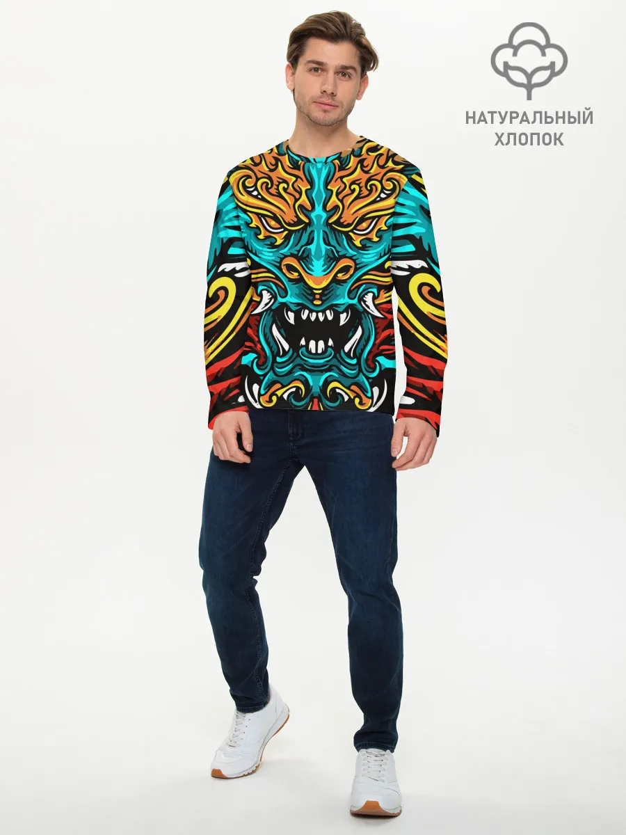 Мужской лонгслив базовый / Дракон Японии