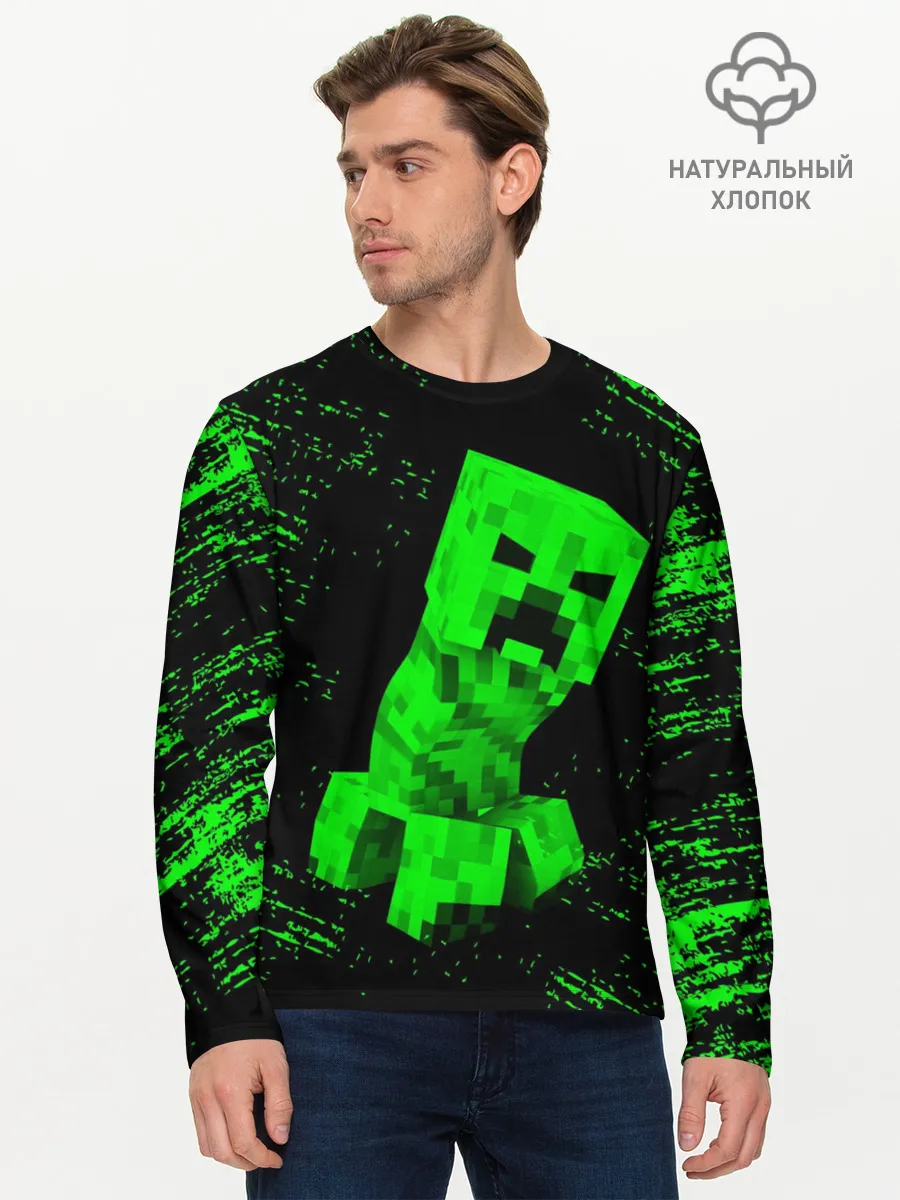 Мужской лонгслив базовый / MINECRAFT CREEPER