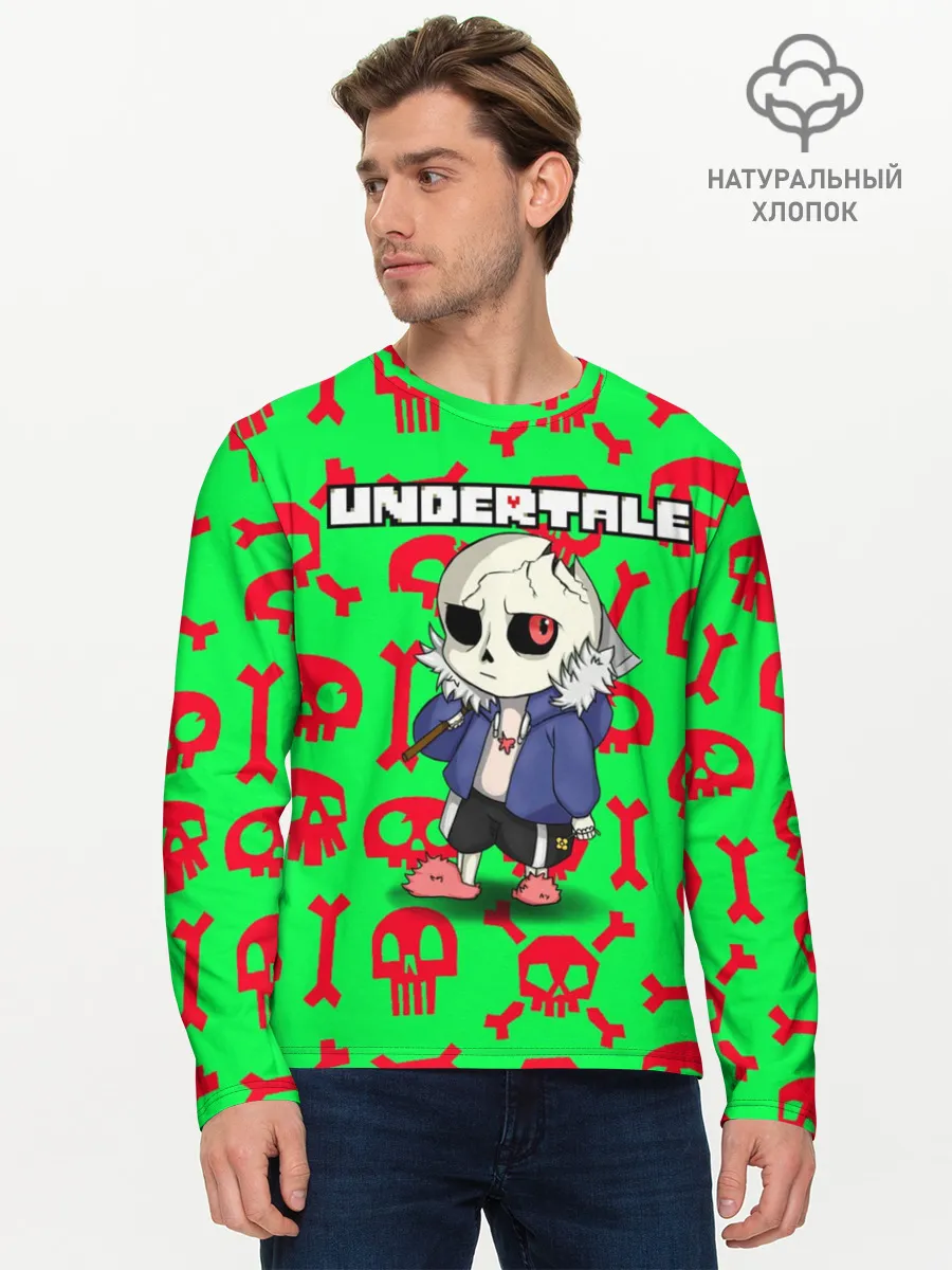 Мужской лонгслив базовый / Undertale | Sans
