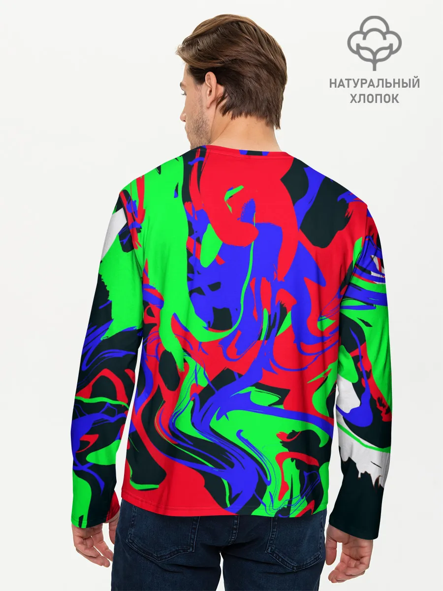 Мужской лонгслив базовый / Абстрактные краски