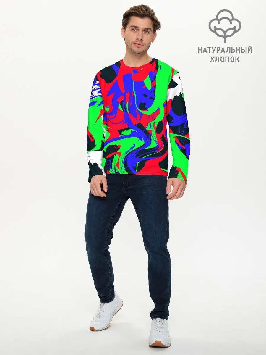 Мужской лонгслив базовый / Абстрактные краски
