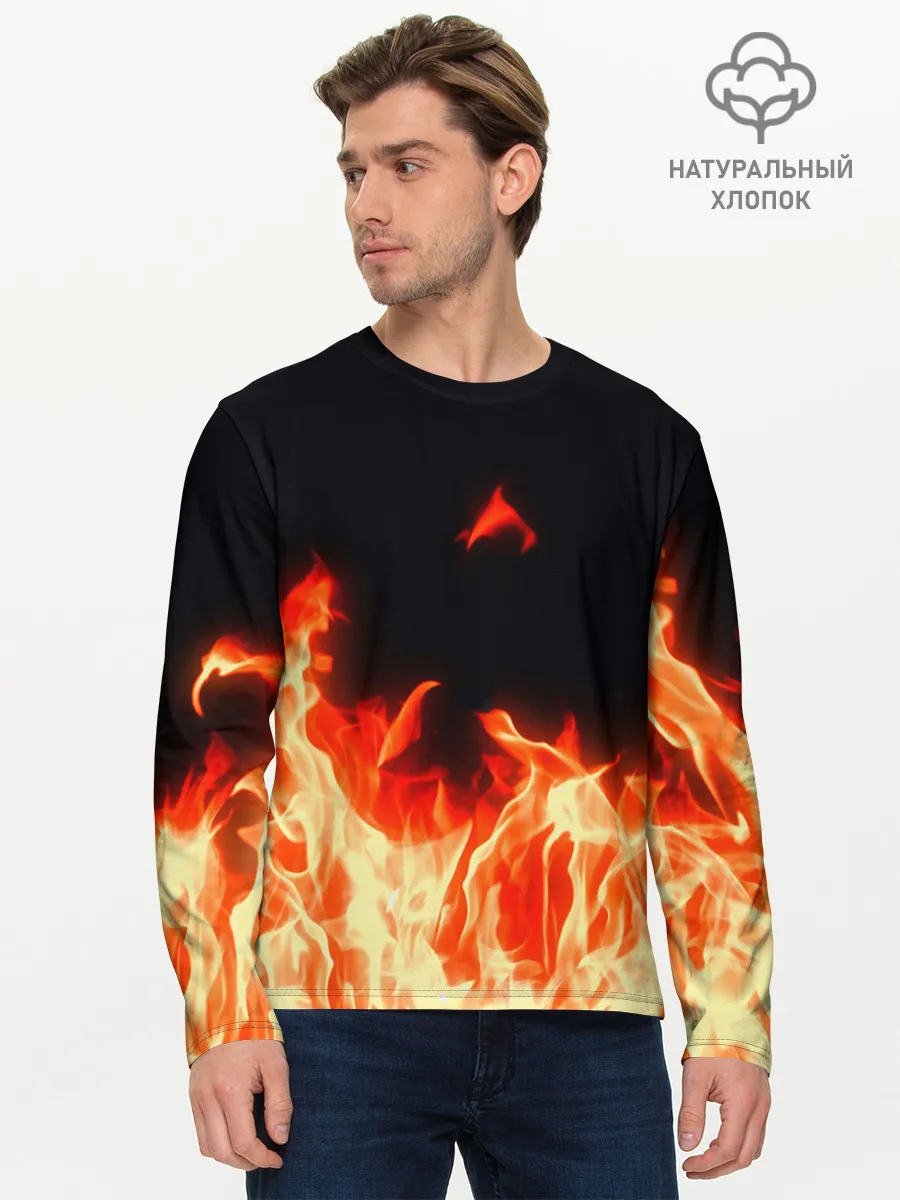 Мужской лонгслив базовый / Огонь
