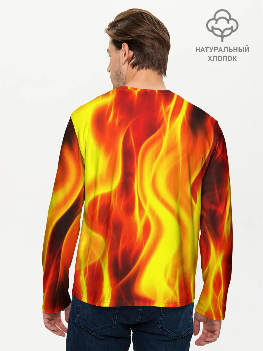 Мужской лонгслив базовый / Неон Огонь