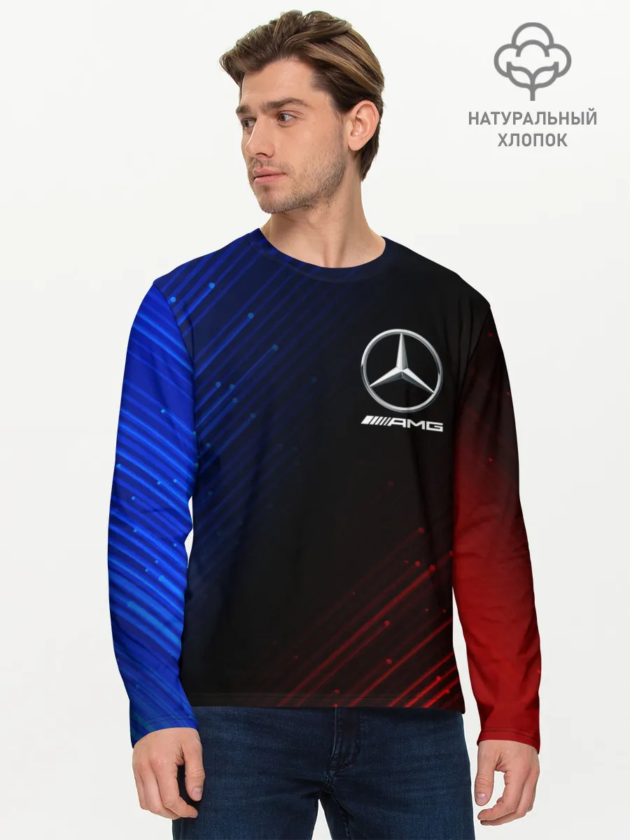 Мужской лонгслив базовый / MERCEDES / МЕРСЕДЕС