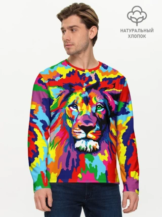 Мужской лонгслив базовый / Лев Artistic Art