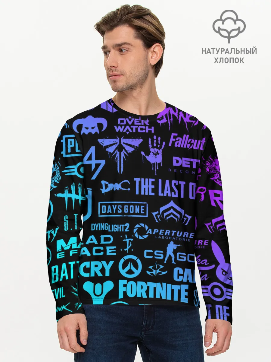 Мужской лонгслив базовый / ЛОГОТИПЫ ИГР