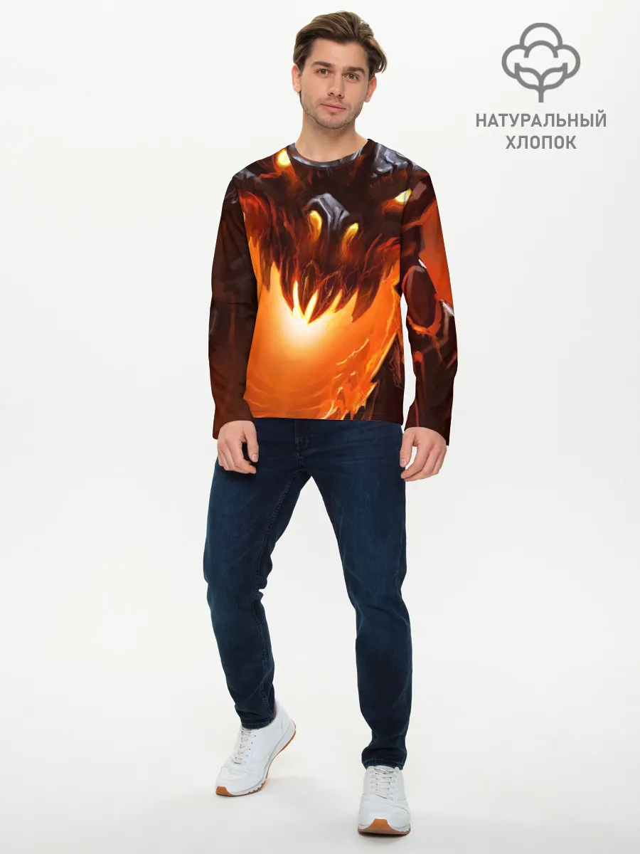Мужской лонгслив базовый / Дракон Лавы