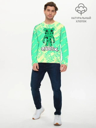Мужской лонгслив базовый / Свинка Пигги из Roblox