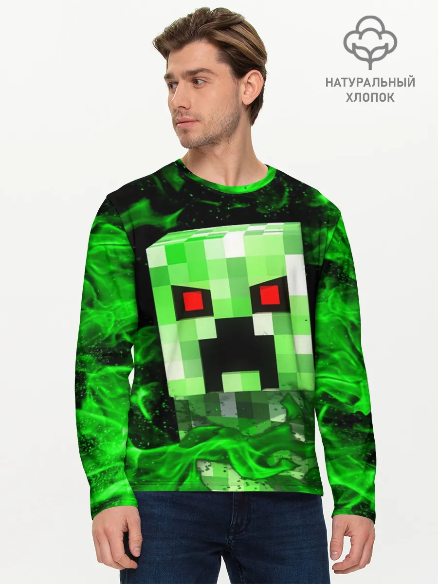 Мужской лонгслив базовый / MINECRAFT CREEPER