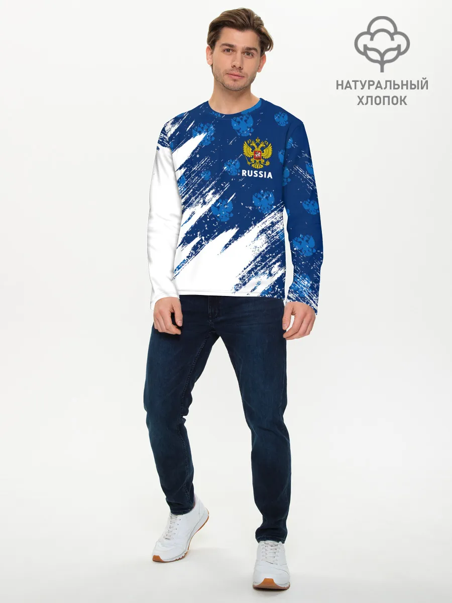 Мужской лонгслив базовый / RUSSIA / РОССИЯ