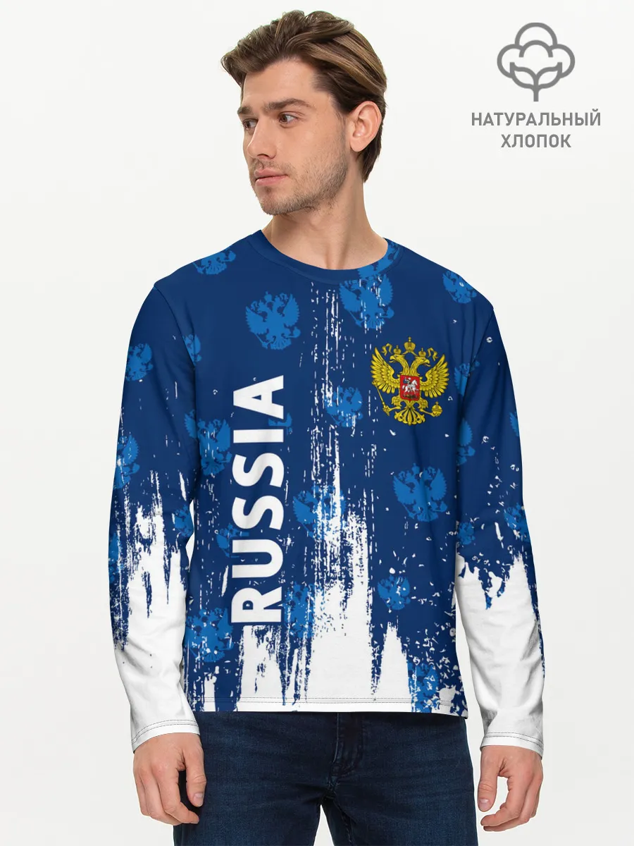 Мужской лонгслив базовый / RUSSIA / РОССИЯ