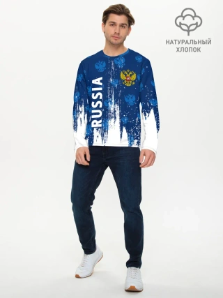 Мужской лонгслив базовый / RUSSIA / РОССИЯ