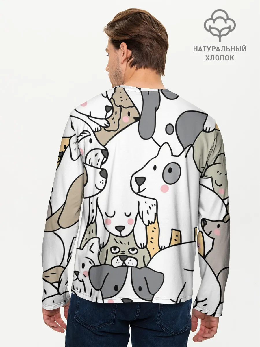 Мужской лонгслив базовый / Собачье собрание